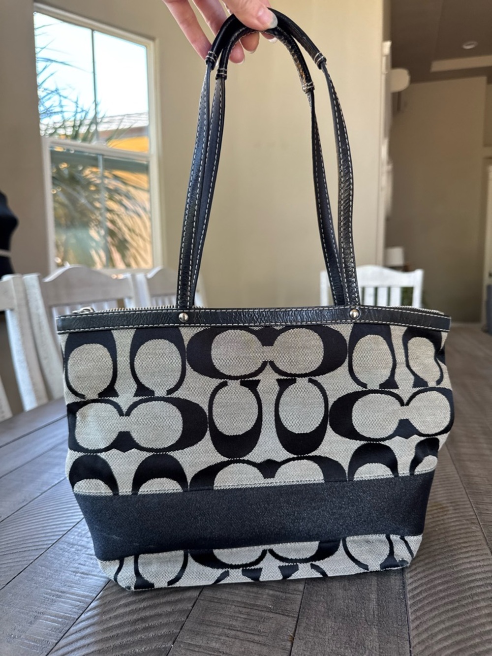 Coach Signature Monogram Shoulder Tote Bag E1020-F15112 - Picture 5 of 13